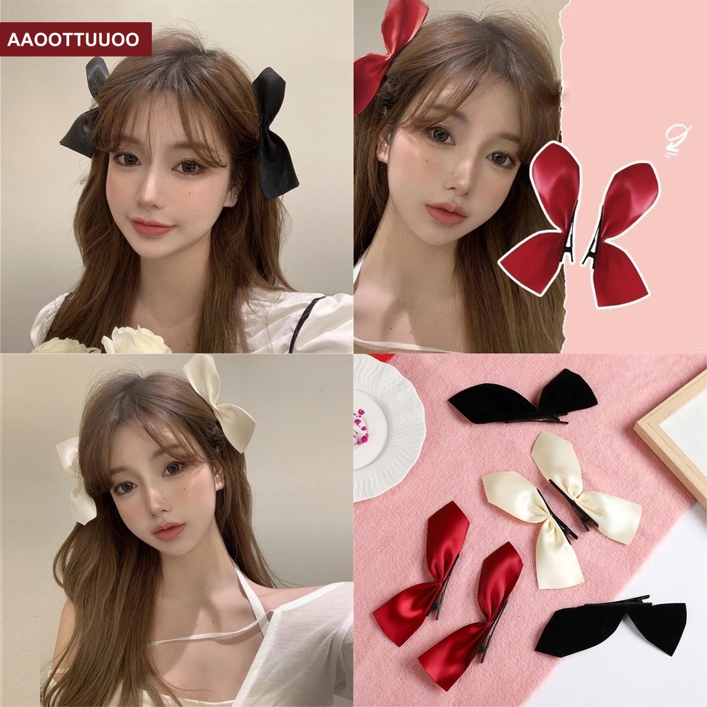 Set 2 kẹp tóc hình nơ đen phong cách Hàn Quốc