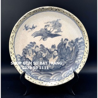 Đĩa trưng bày men rạn giả cổ Bát Tràng các mẫu phi 35
