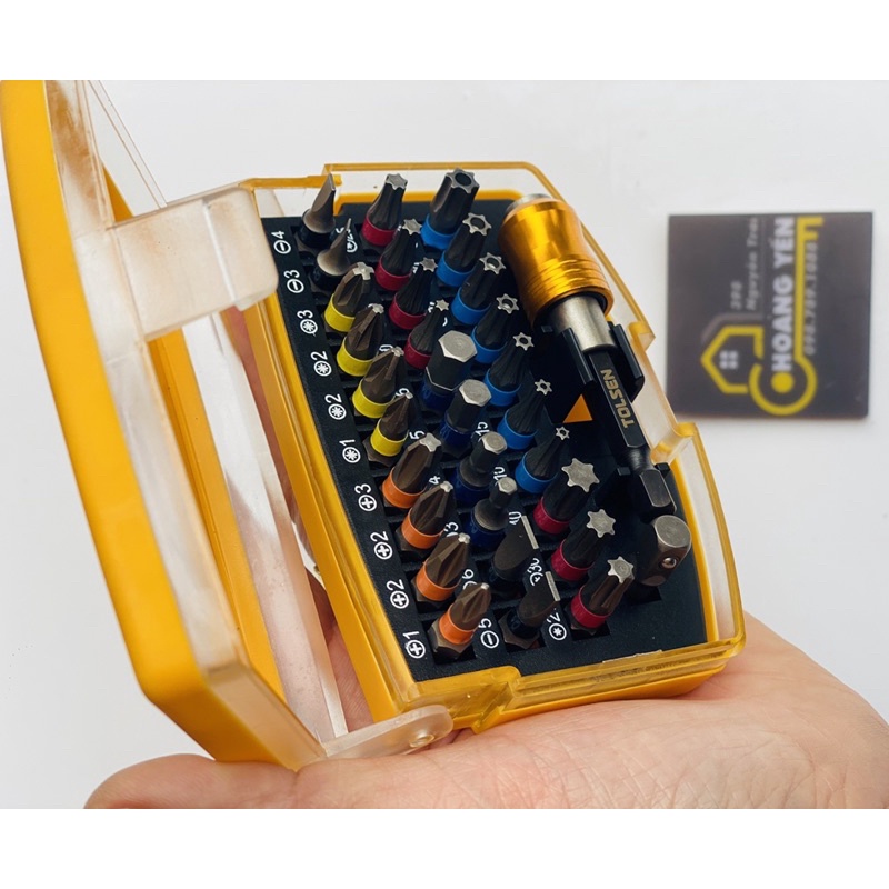 Bộ mũi vít Tolsen 20370 38 chi tiết siêu cứng kèm đầu chuyển chính hãng