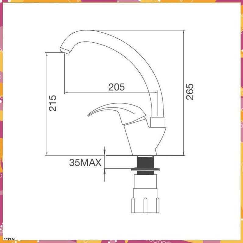 Vòi chậu rửa chén Malloca K121N chất liệu đồng thau mạ Chrome ( Phân Phối Chính Hãng )