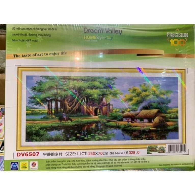 Tranh thêu Chữ thập phong cảnh LÀNG QUÊ VIỆT NAM THANH BÌNH  Dream valley mẫu mới  DV6507(1m5*70cm ) chưa thêu