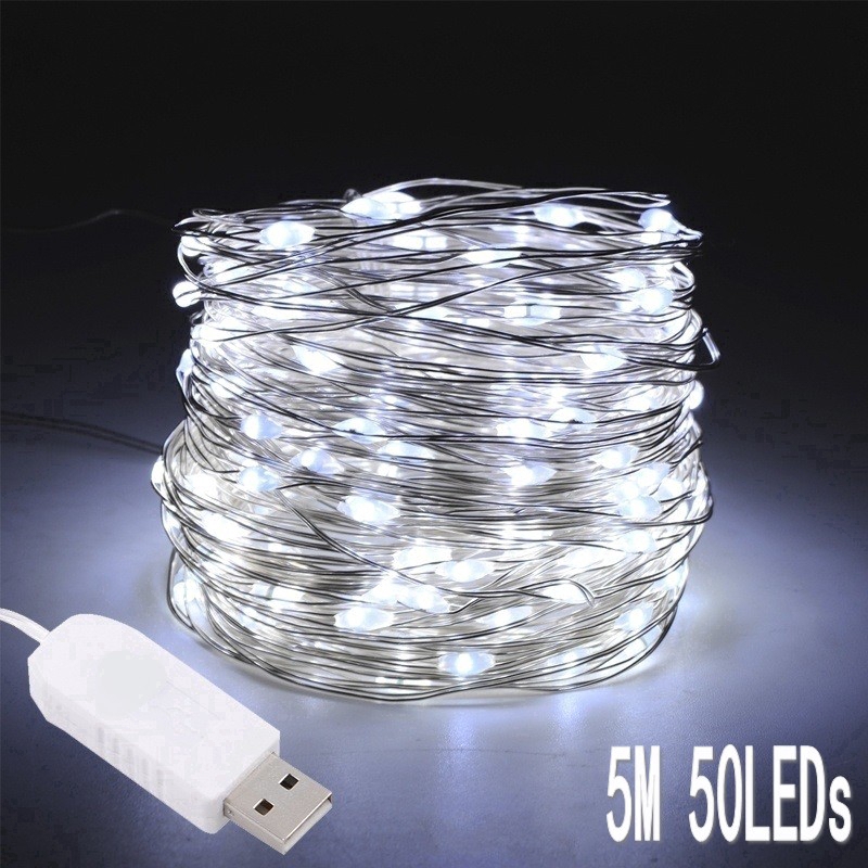 Dây đèn LED 100 bóng 8 chế độ chiếu sáng đẹp mắt