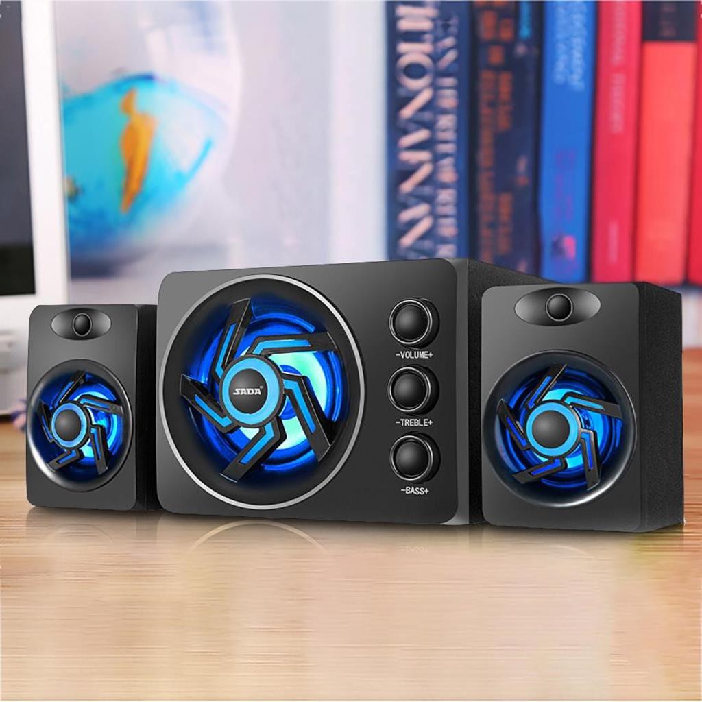 Loa Máy Tính - SaDa D-209 Bass và RGB - Vô Địch Trong Tầm giá (Tương thích Điện thoại, Máy tính, Smart Tivi)