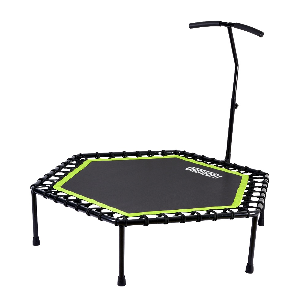 OneTwoFit Tấm bạt lò xo 48 inch Trampoline với Tay cầm có thể điều chỉnh sàn nhún  OT064