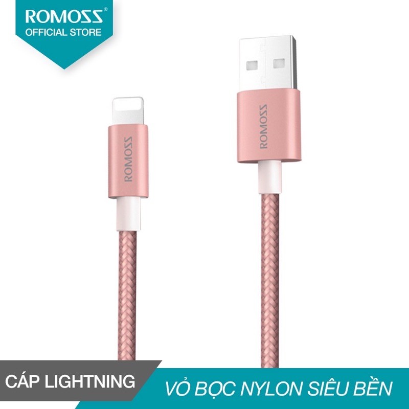 Cáp sạc iPhone/iPad Romoss lightning cable bọc Nylon CB12n dài 1m (H)