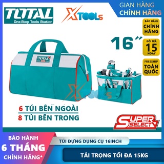 Túi đựng đồ nghề 16 inch total, giỏ đựng công cụ gồm 6 túi bên ngoài và 8 túi bên trong tải trọng 15kg-chính hãng-xtools