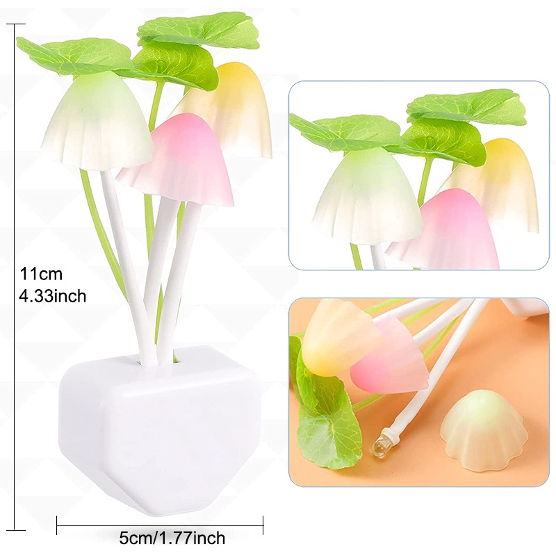 Đèn Ngủ Bóng LED Hình Cây Nấm Và Lá Sen Trang Trí Phòng Ngủ/Phòng Khách/Phòng Tắm/Cầu Thang