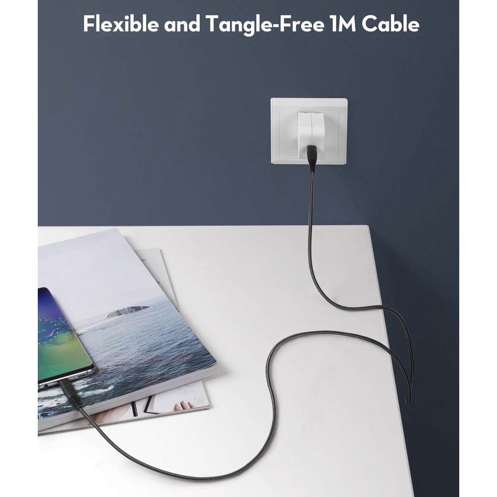 Cáp sạc nhanh RAVPOWER RP-CB047 USB-C to USB-C PD 60W dài 1m