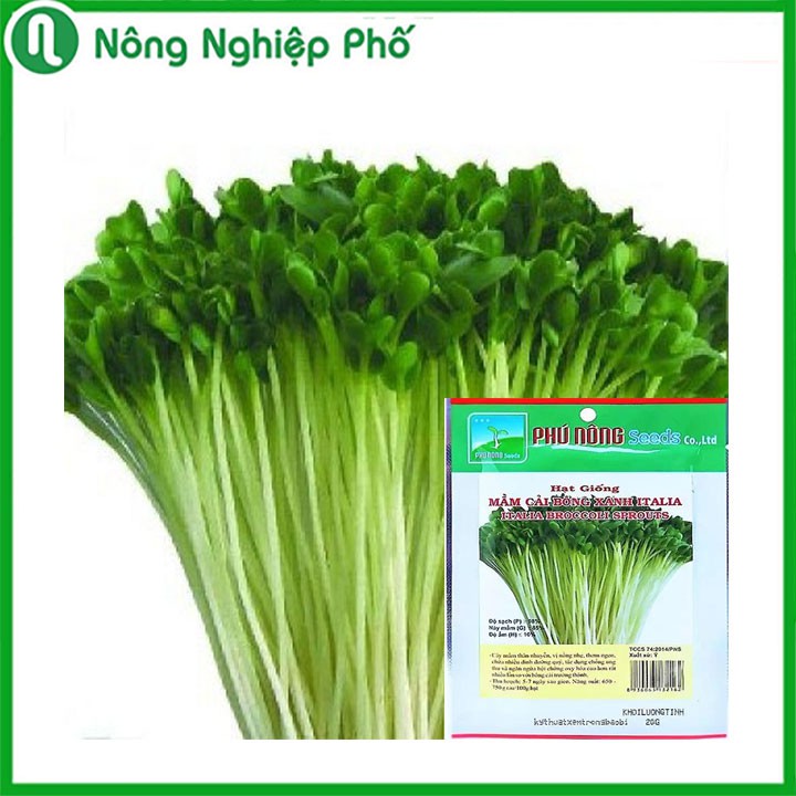 Hạt giống rau mầm cải bông xanh Italia Phú Nông - Gói 20 gram