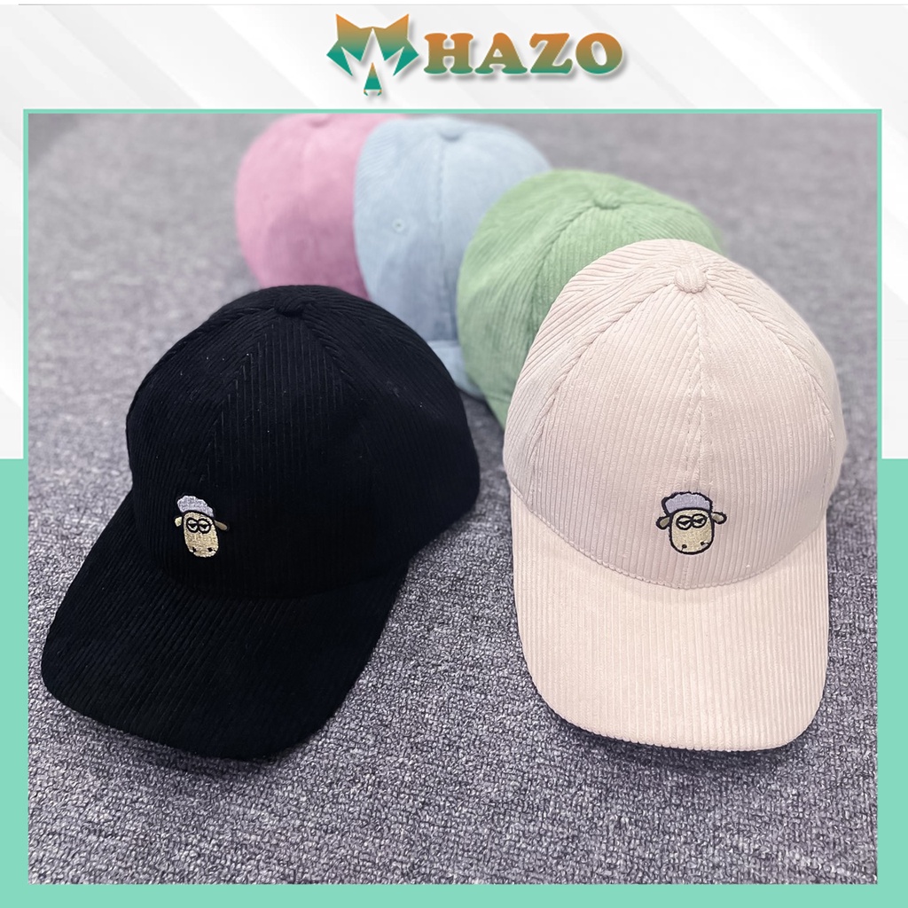 Mũ Lưỡi Trai Nón Kết Nhung Cao Cấp Thêu Mặt Cừu 426 Phong Cách Ulzzang Form Unisex Nam Nữ - Hazo