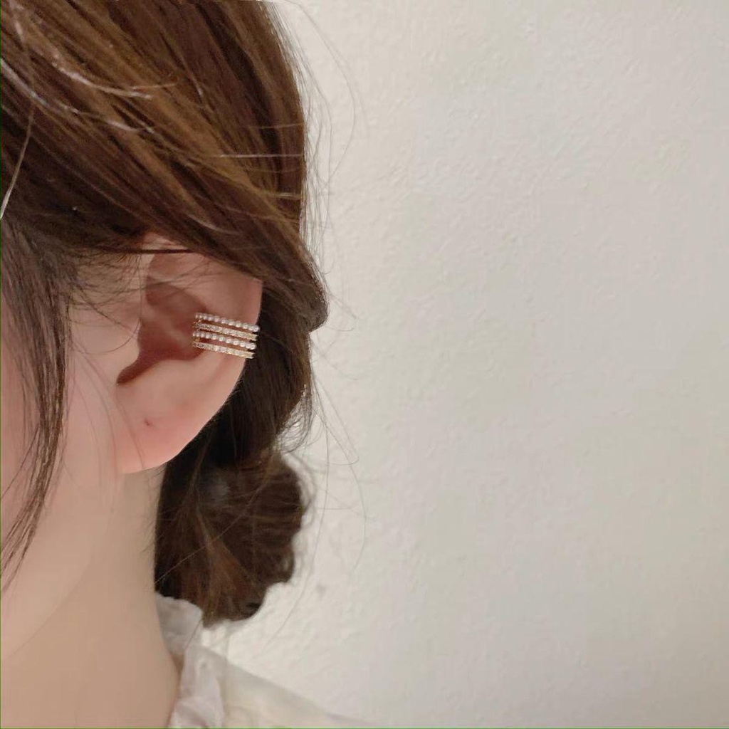 Khuyên Kẹp Vành Tai 2 Lớp Bằng Kim Loại Thanh Lịch Cho Nữ