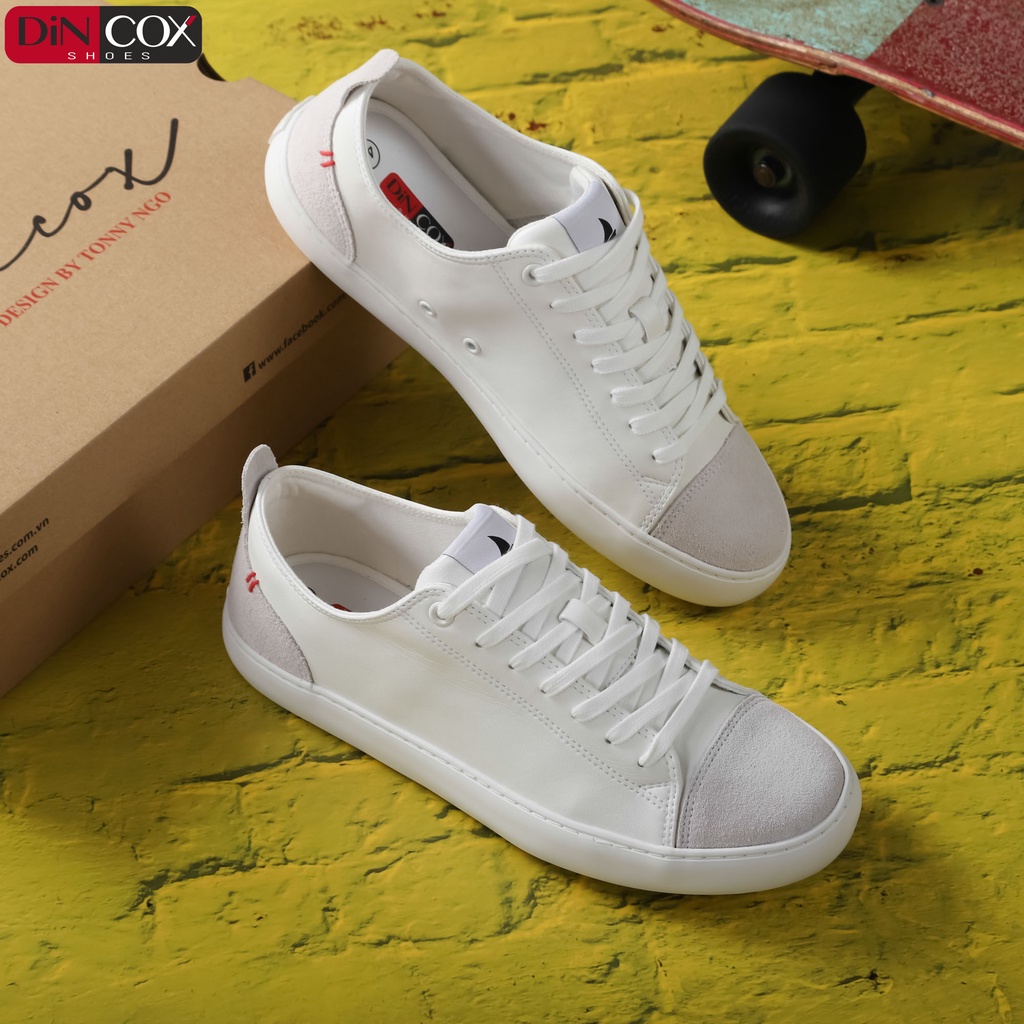 Giày Sneaker Da Nam DINCOX C17 Cách Điệu, Nhã Nhặn White