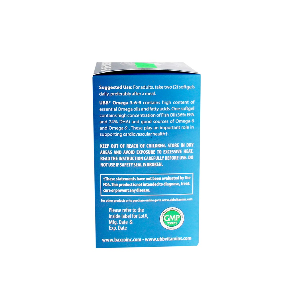 Omega 3 6 9 - UBB - Chai 100 Viên - Tăng Cường Sức Khỏe Tim Mạch, Bổ Não, Tốt Cho Mắt. | BigBuy360 - bigbuy360.vn