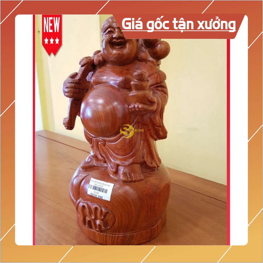 [Nội Thất Mộc] Di lạc gỗ hương đứng bao tiền cao 30 cm