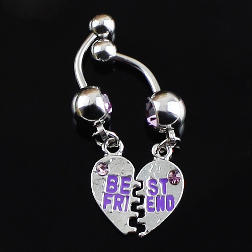 Bộ khuyên rốn hình trái tim bằng thép y tế chất lượng cao