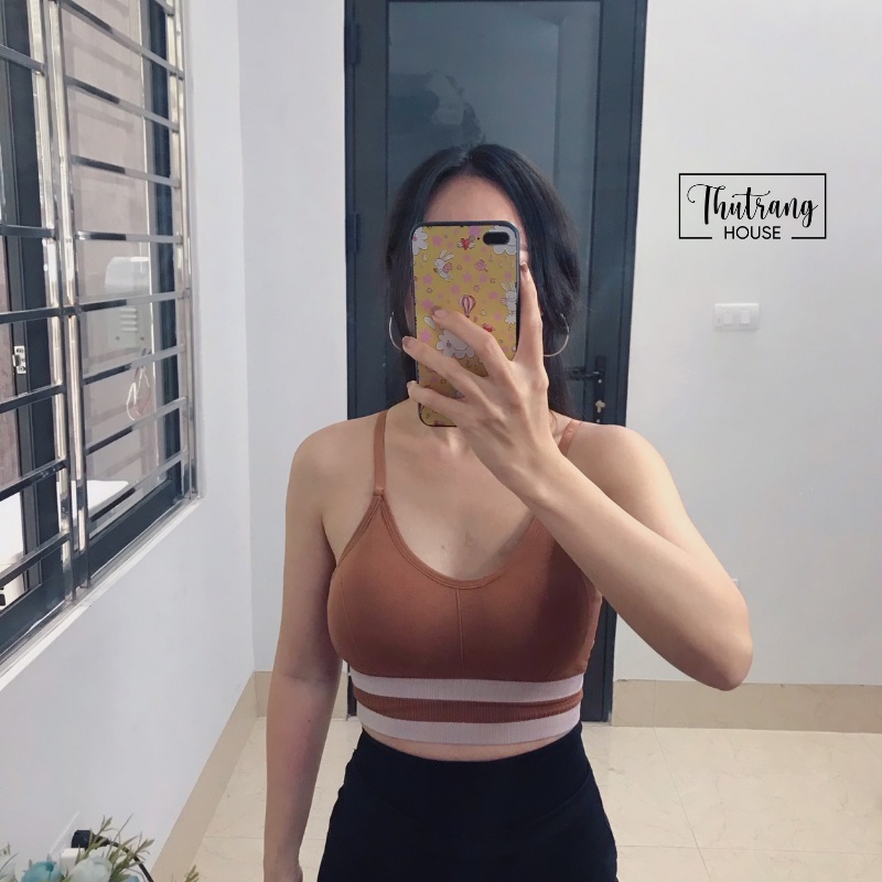 Áo Bra, Áo Croptop Tập Gym, Aerobic , Yoga Dáng Thể Thao Croptop Hai Dây Ôm Siêu Hot M14