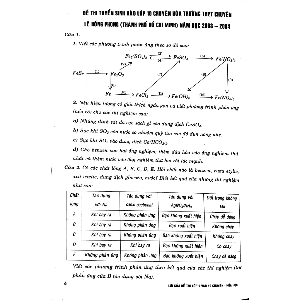 Sách - Lời Giải Đề Thi Lớp 9 Vào 10 Môn Hóa
