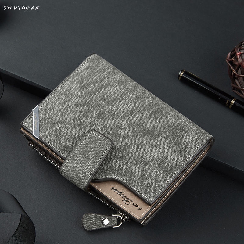 Ví Da Gập Ba Đa Năng Có Khóa Kéo Thời Trang Hàn Quốc 2019 Dành Cho Nam