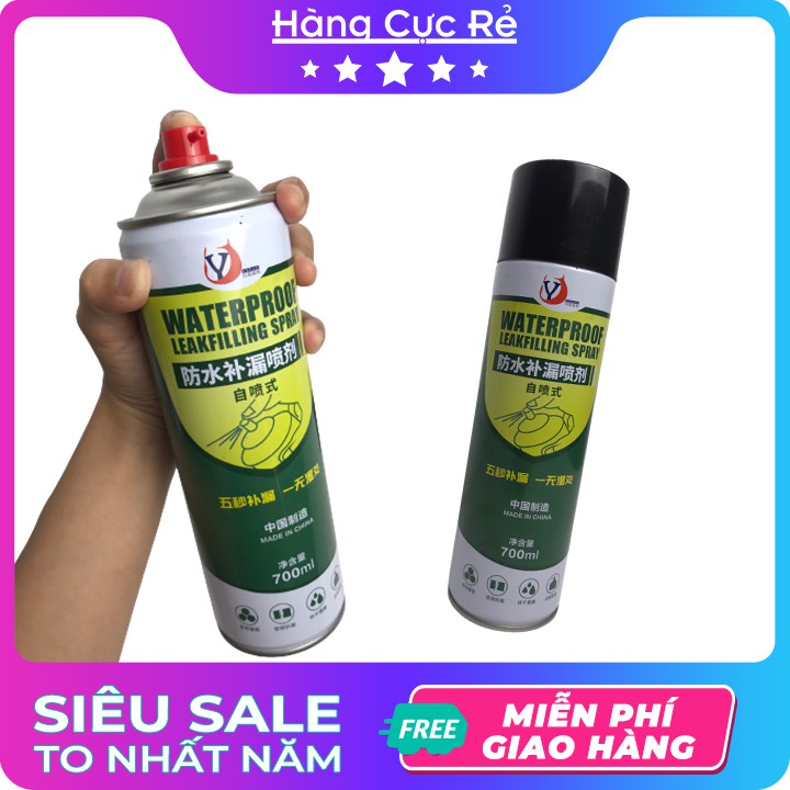 Combo 2 chai 700ml xịt chống thấm dột tường, trần nhà, sân thượng, nhà vệ sinh, máng xối - Shop Hàng Cực Rẻ