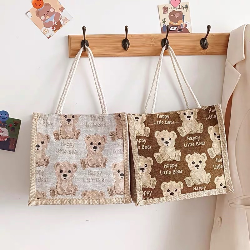 Túi cói túi tote mini nhiều hình đi biển nữ đẹp đi chơi thời trang dễ thương cute cá tính phong cách Vintage