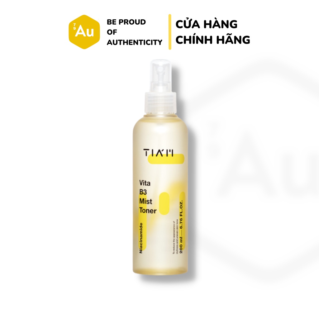 Toner Hỗ Trợ Làm Sáng &amp; Làm Đều Màu Da Dạng Xịt - TIA'M | Vita B3 Mist Toner 200mL