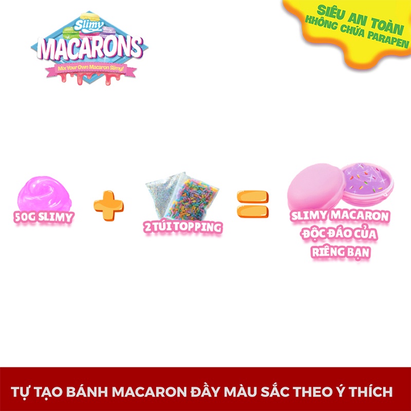 Đồ Chơi SLIMY Bánh Macaron Ngọt Ngào Nhiều Màu Đáng Yêu 33810