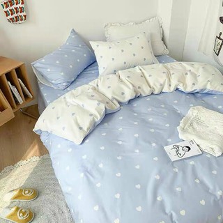 Bộ cotton poly tim xanh trắng 2 mặt ( combo 1, combo 2, combo 3)