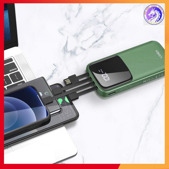 Pin Sạc Dự Phòng 4 In 1 ( Type-C + Micro + Lightning + USB ) + 1 Cổng USB 2.1A 10000 MAH Lanex LPB - N25 - Màn Hình Led