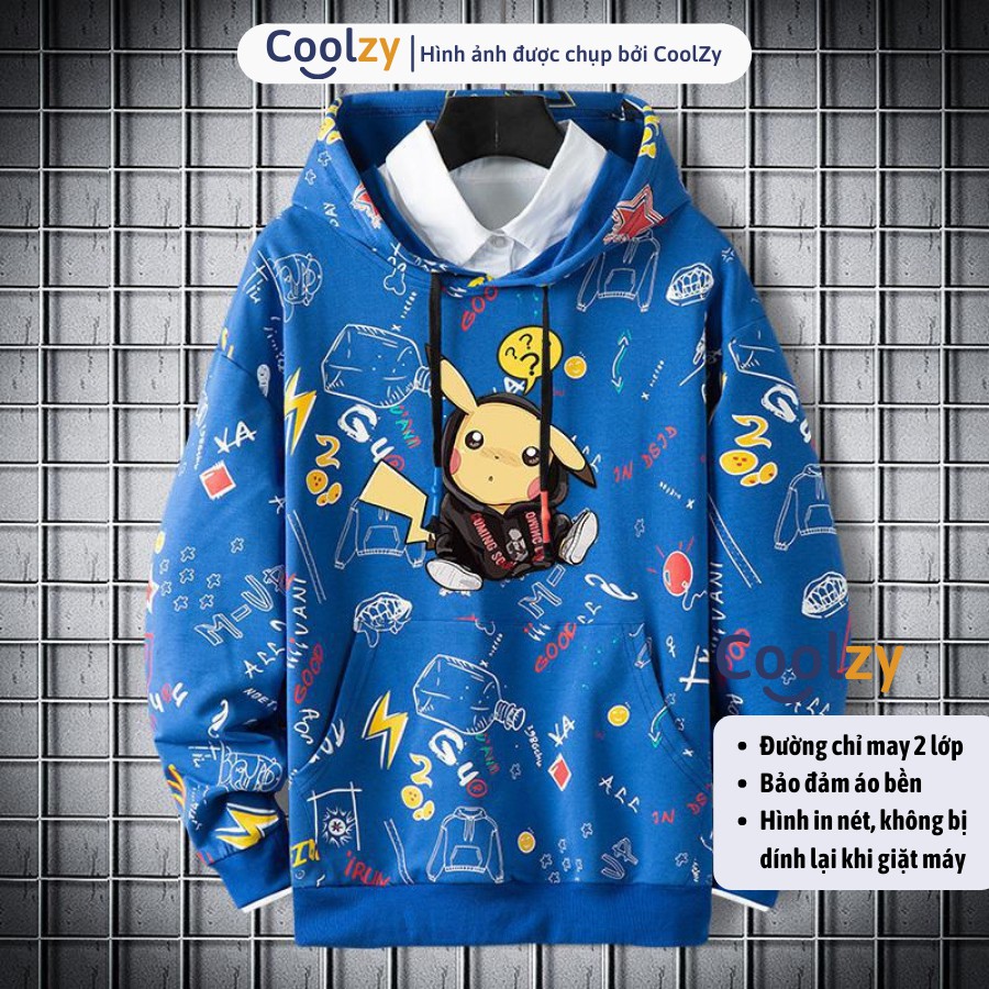 Áo khoác nỉ unisex Hoodie ❤️ Áo khoác hoodie ulzzang PIKACHU NGẬM ỐNG HÚT, form unisex nam nữ trẻ trung