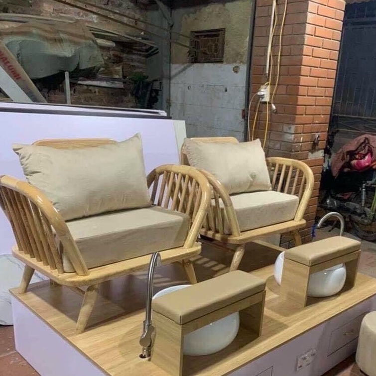 Bộ Ghế Nail Hot Trend Nhất Hiện Nay Hoàn Toàn Bằng Gỗ Thông Thiên Nhiên