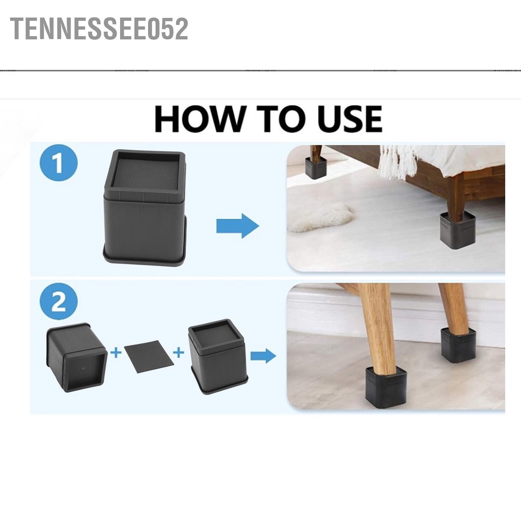 Tennessee052 4 cái Đồ nội thất có thể xếp chồng lên nhau và Rủi ro trên giường Chống trượt Đệm cao su nâng Riser cho Ghế sofa