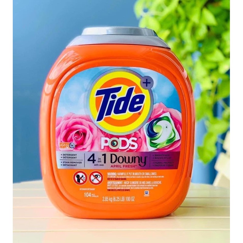 viên giặt xả Tide Pods 104 Viên 4in1 - Ultra Oxi - Hàng Mỹ