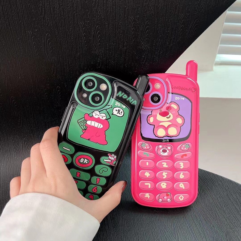 Dễ Thương Ốp Điện Thoại Hình Gấu / Cậu Bé Bút Chì Kiểu retro Cho iphone 14 13 12 11 pro max