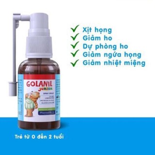 Xịt Họng GOLANIL JUNIOR Giảm Ho- Giảm Rát Họng(chai 30ml)