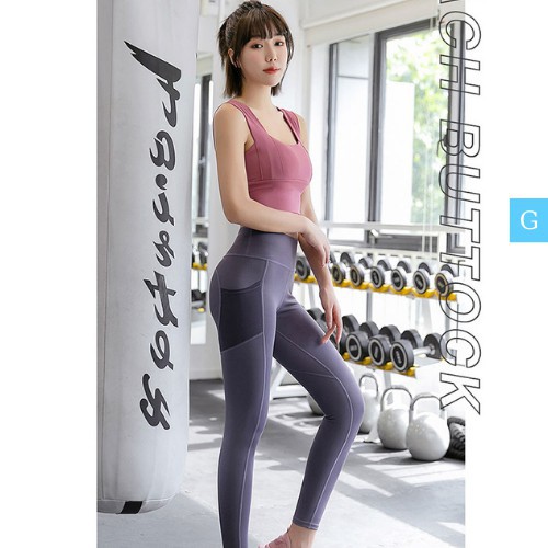 Quần tập yoga gym nữ legging độn nâng mông cạp cao thể thao có túi dáng dài vải thun G-Sports