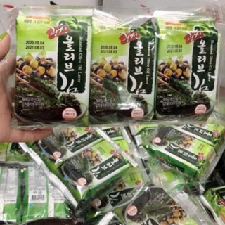Com bo thùng rong biển ăn liền Hàn Quốc - Lá kim ăn liền hàn quốc vị oliu , vị truyền thống
