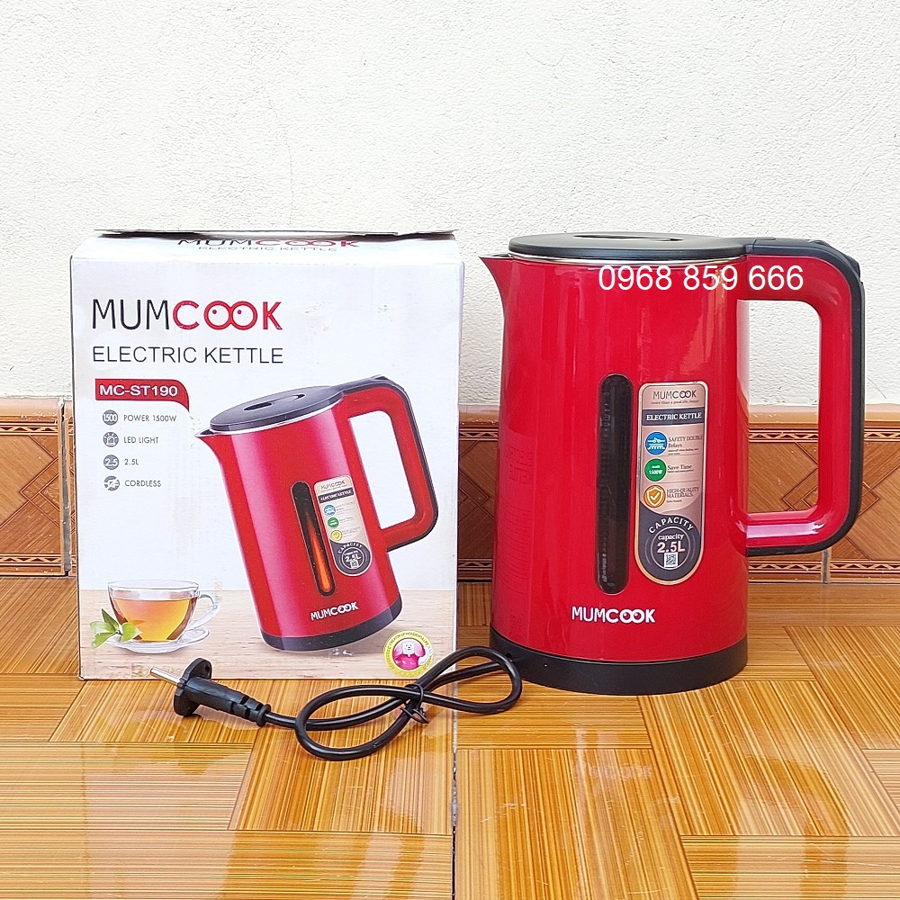 Ấm Siêu Tốc - Ấm Đun Ruột Inox 304 Cao Cấp - Dung Tích 2.5L Công Suất 1500W