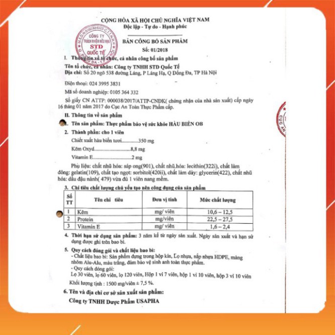 XẢ LỖ [ Khoẻ Hơn] 2 Tinh chất Hàu biển Ob - Cải thiện xuất tinh sớm, rối loạn cương dương hiệu quả XẢ LỖ