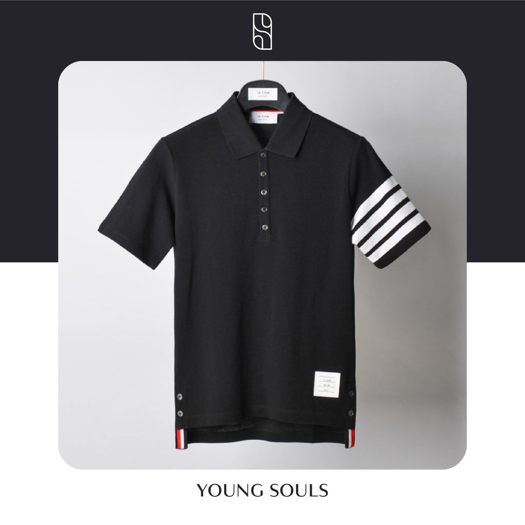 Áo Polo nam Thom Browne Đen, vải cá sấu xuất xịn, sang trọng,lịch lãm Young Souls | BigBuy360 - bigbuy360.vn