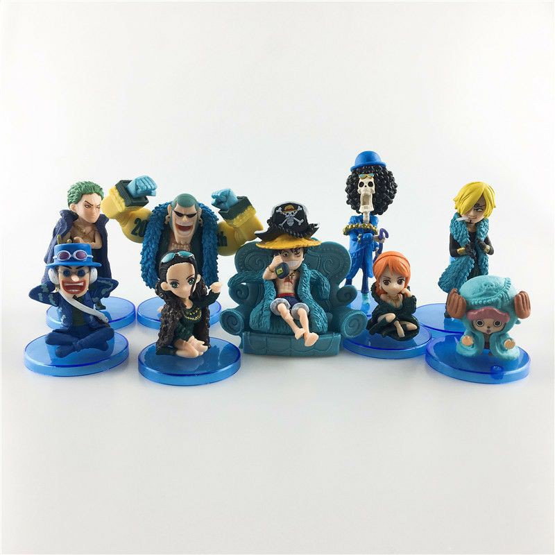 Bộ mô hình 09 nhân vật chibi One piece WCF BĂNG MŨ RƠM anime Phiên bản kỉ niệm 20 năm