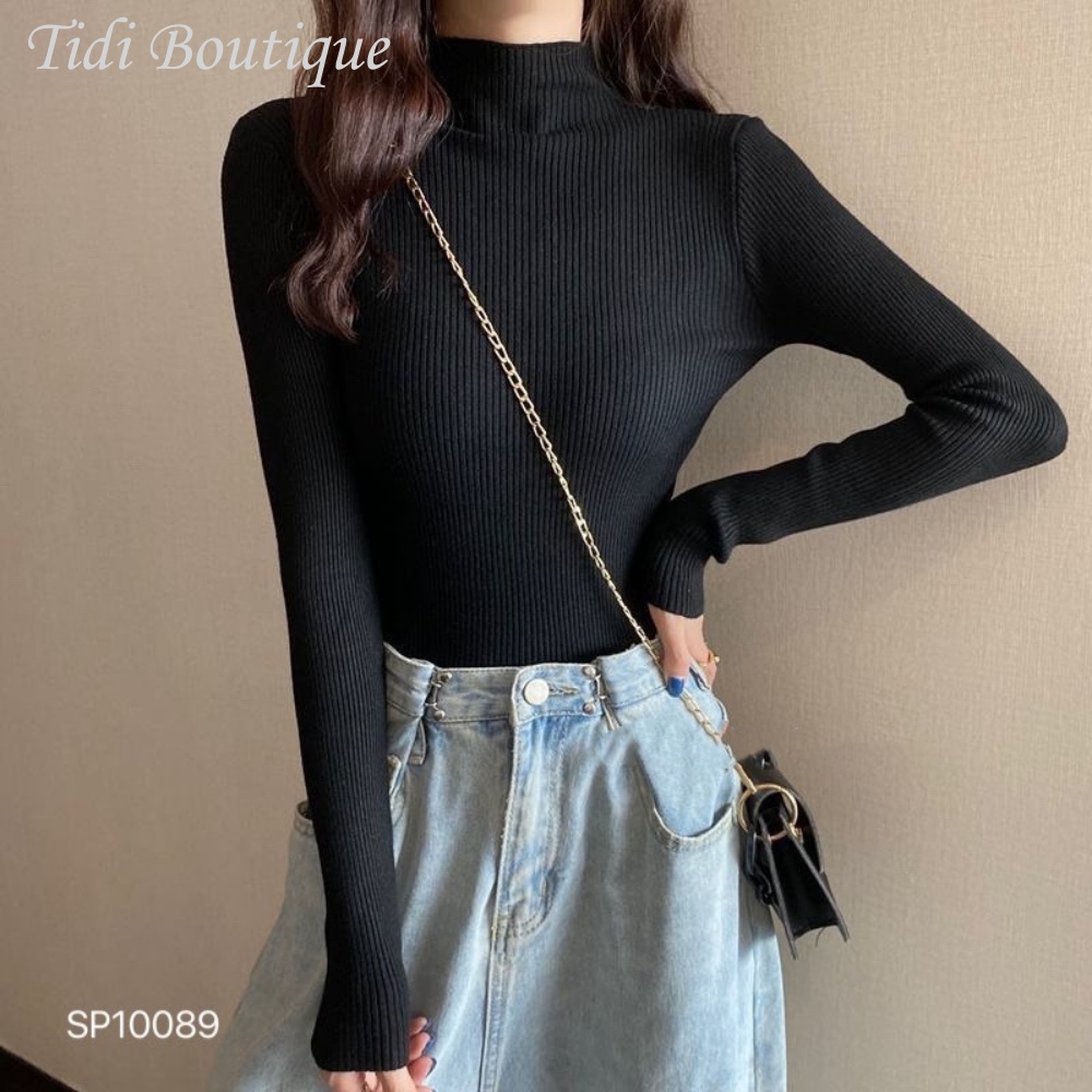 Áo len tăm nữ cổ 3 phân freesize 🍀[FREESHIP] | BigBuy360 - bigbuy360.vn