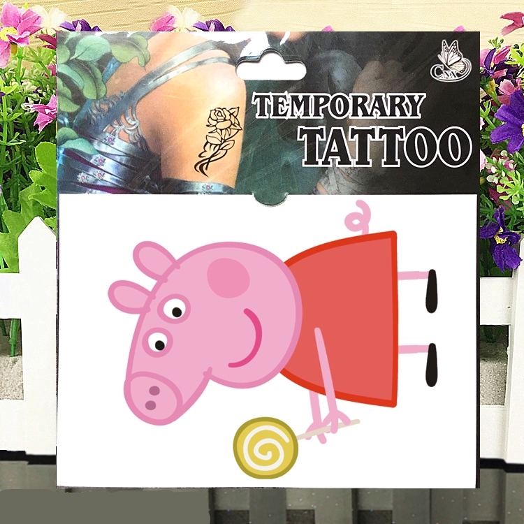 Bộ 3 tệp hình xăm dán trang trí hình chú heo đáng yêu cho bé