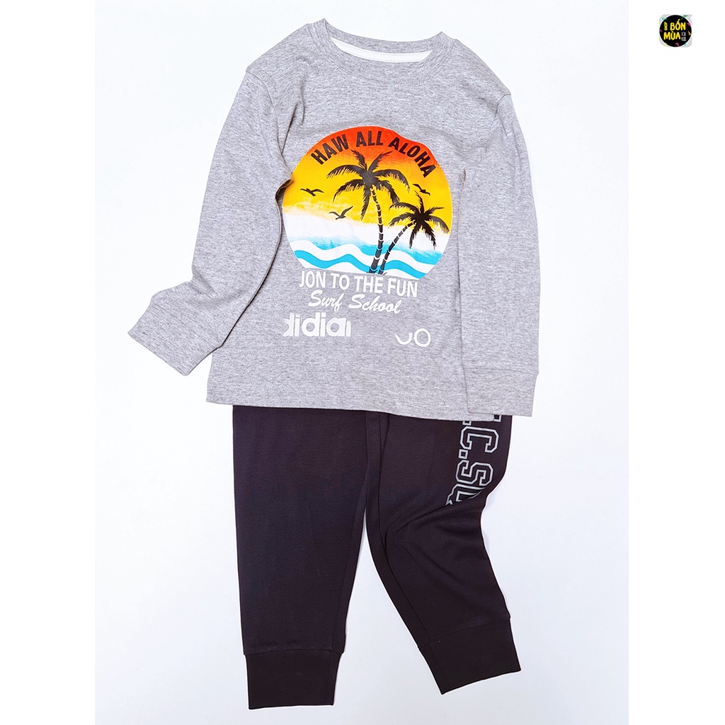 Đồ Bộ Dài Tay Cho Bé Trai Size Đại 20-45kg 🍇🍇 Bộ Thun Cotton Dài Tay Bé Trai - Shop Bốn Mùa