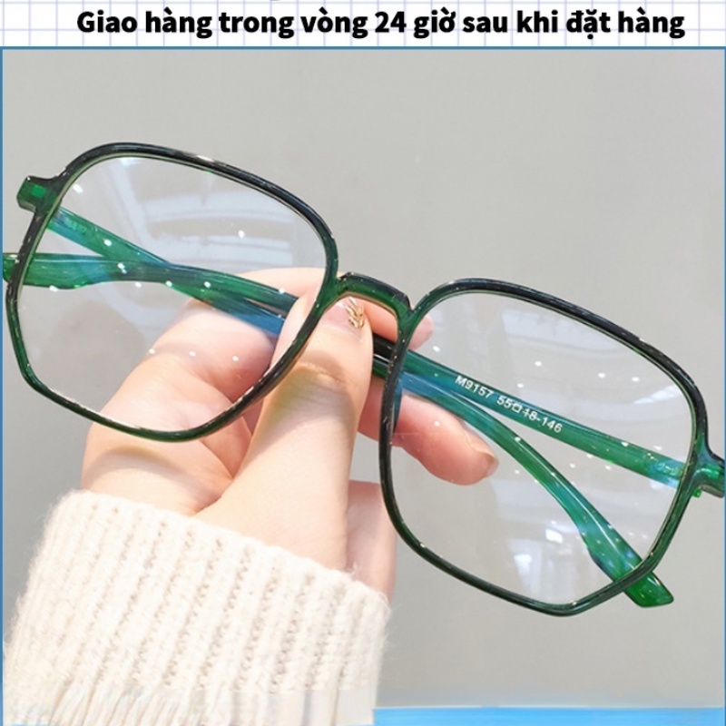 Mắt kính gọng đa giác trong suốt chống ánh sáng xanh thời trang cho nữ