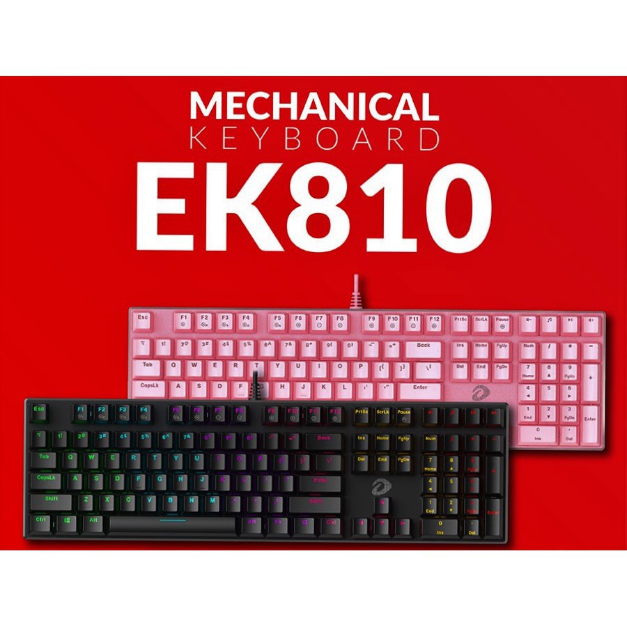 Bàn phím cơ DAREU EK810 Full Size - Black/ Pink - Blue/ Red/ Brown Switch - Bảo Hành 2 Năm