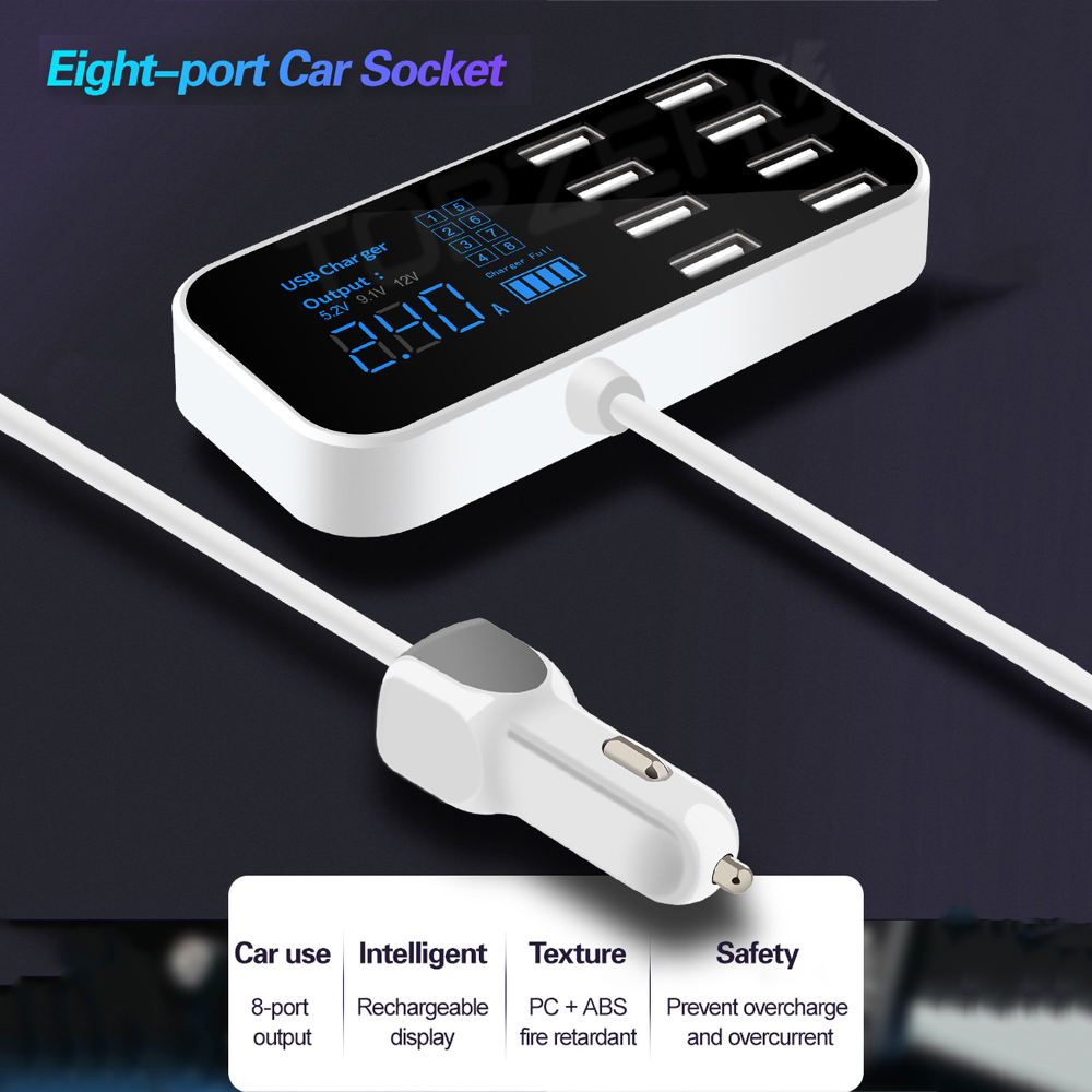 Tẩu Sạc Nhanh 8 Cổng Usb 40w 8a Cho Xe Hơi