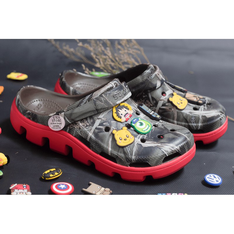 Dép cross vay son camo đế cam hàng xuất khẩu full box đủ 8 màu, 8 size