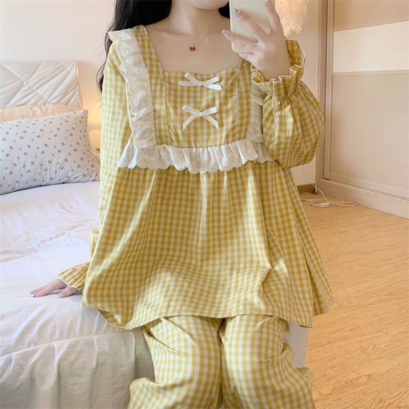 New SET BỘ NGỦ MẶC NHÀ QUẢNG CHÂU KẺ CARO TIỂU THƯ rẻ nhất shopee
