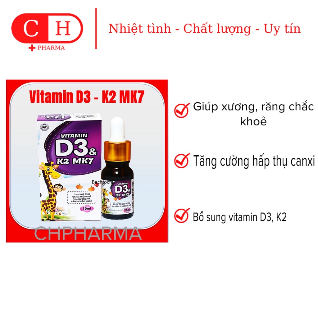 Vitamin D3 K2 Hải Linh- Siro Nhỏ Giọt Phát Triển Chiều Cao, Xương, Răng cho bé -D3 K2 MK7 Dùng được cho cả trẻ sơ sin