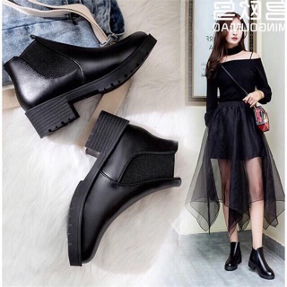 Boot da trơn hàng đẹp đế 5cm